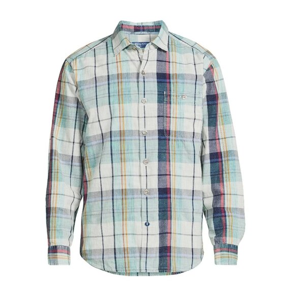 Tommy Bahama Tortola Sunwash Check Plaid Shirt 3XLB Big & Tall Azul Mar Cotton - Picture 12 of 12